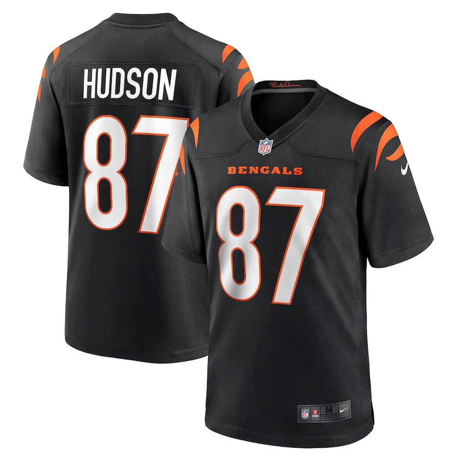 Men Cincinnati Bengals 87 Tanner Hudson Nike Black Home Game Player NFL Jersey